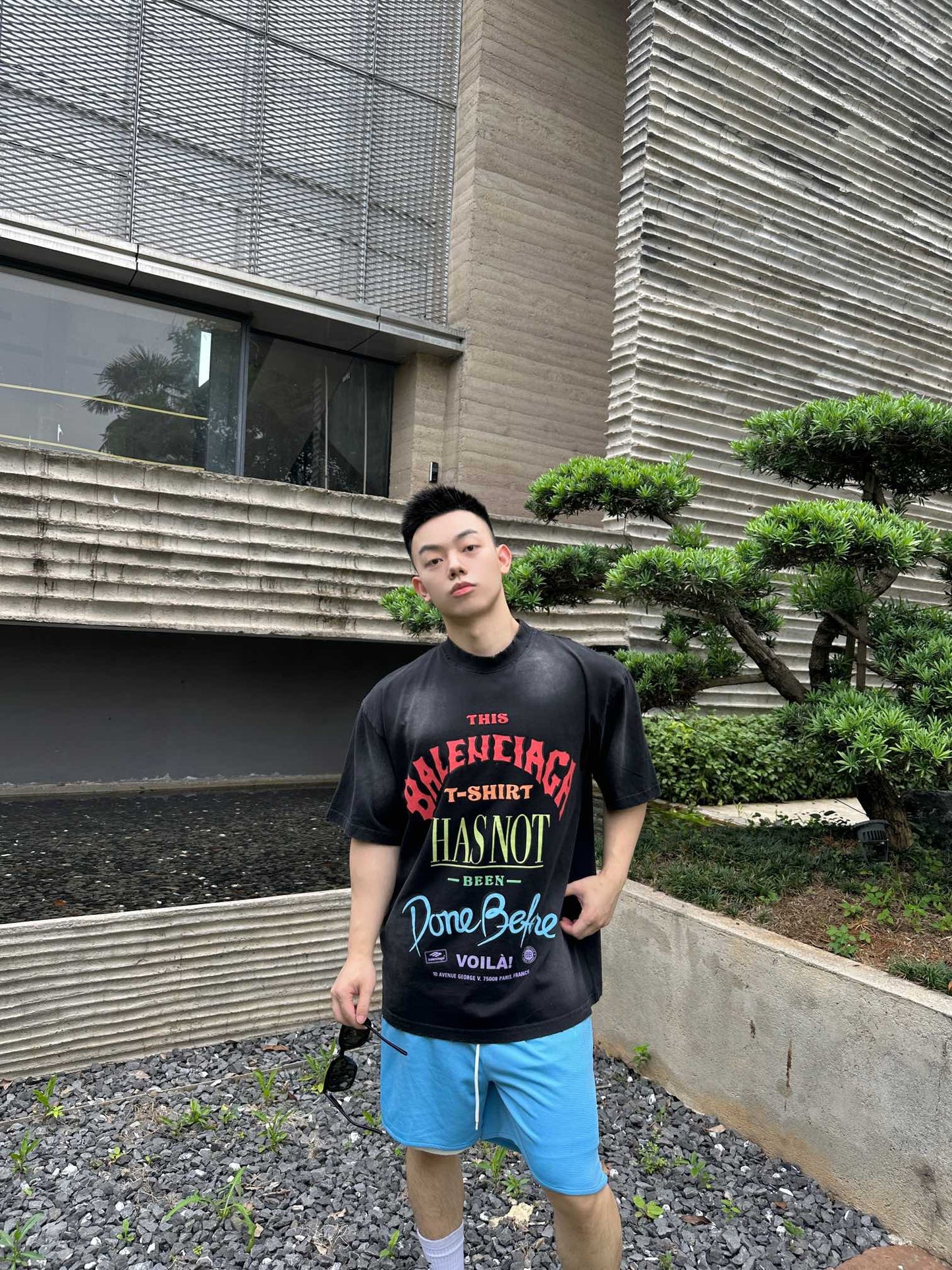 B Printed letter t-shirt