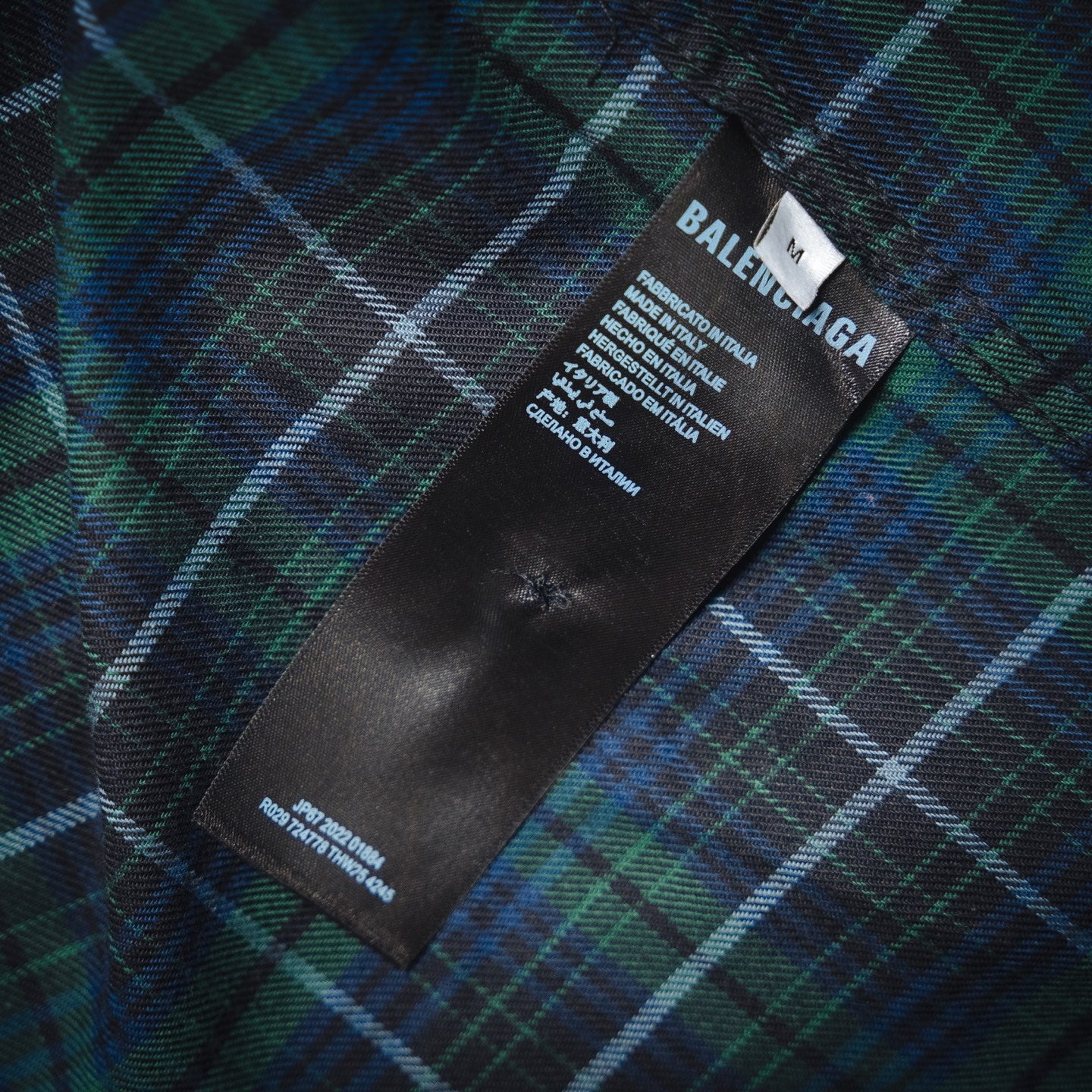 B Plaid long-sleeved shirt