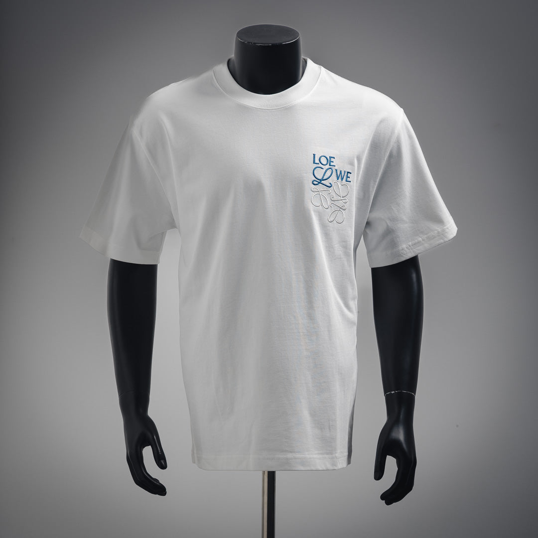 Le klassisches Logo besticktes Kurzarm-Shirt