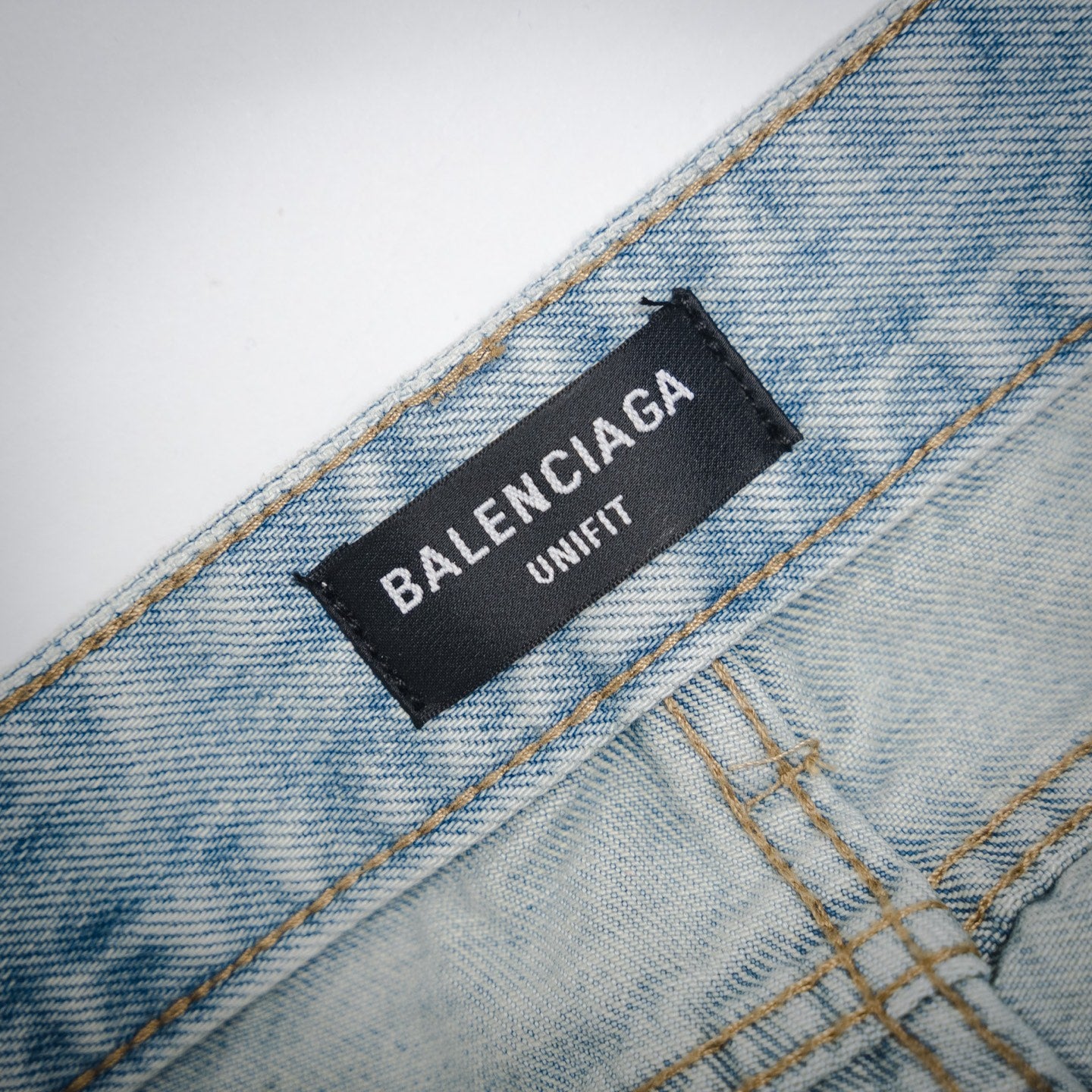 B 2025ss washed patchwork jeans