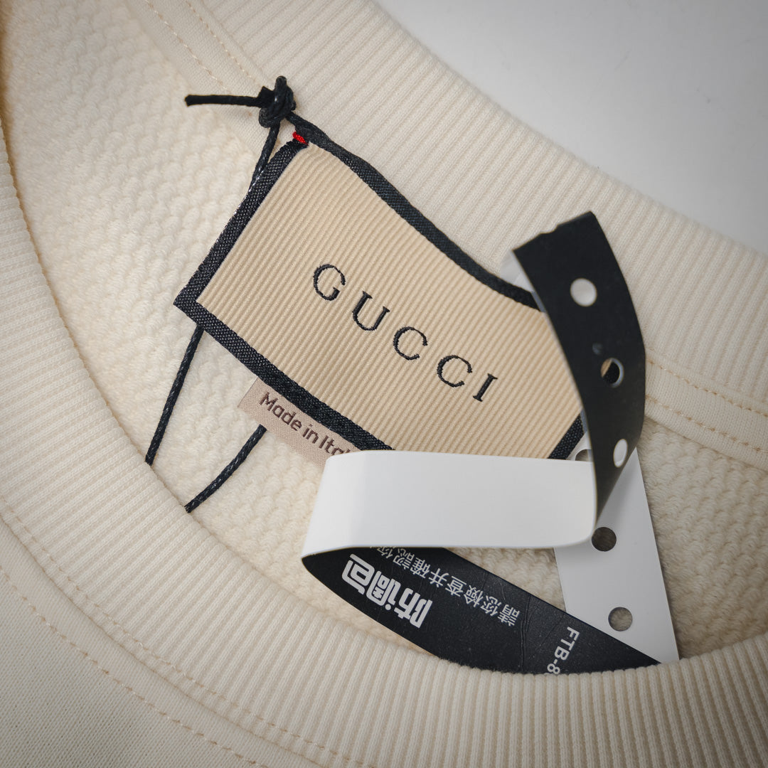 G Bedrucktes Rundhals-Pullover-Sweatshirt