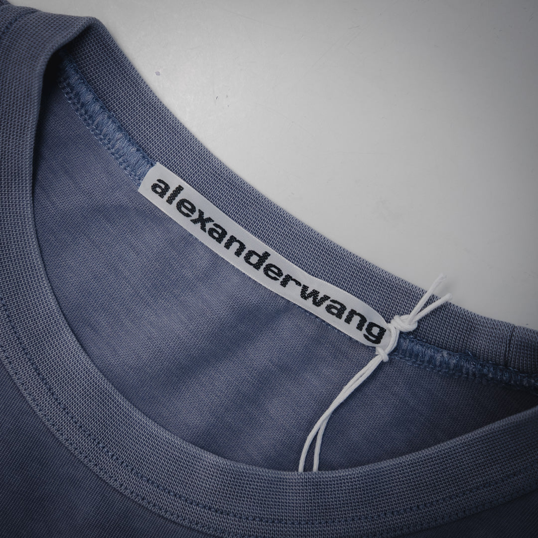 Al 2025SS Glitter letter embossed T-shirt