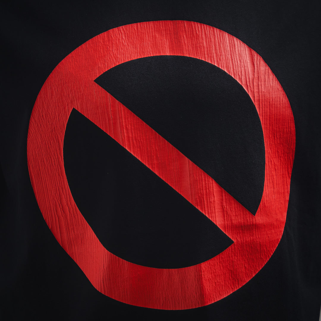 B No Passing Printed Reverse Wear T-shirt