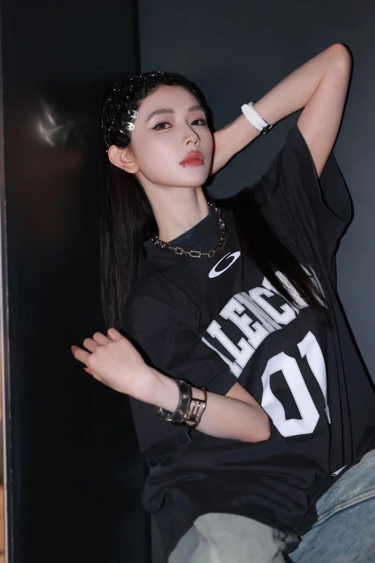 B 2025ss 01 jersey embroidered T-shirt