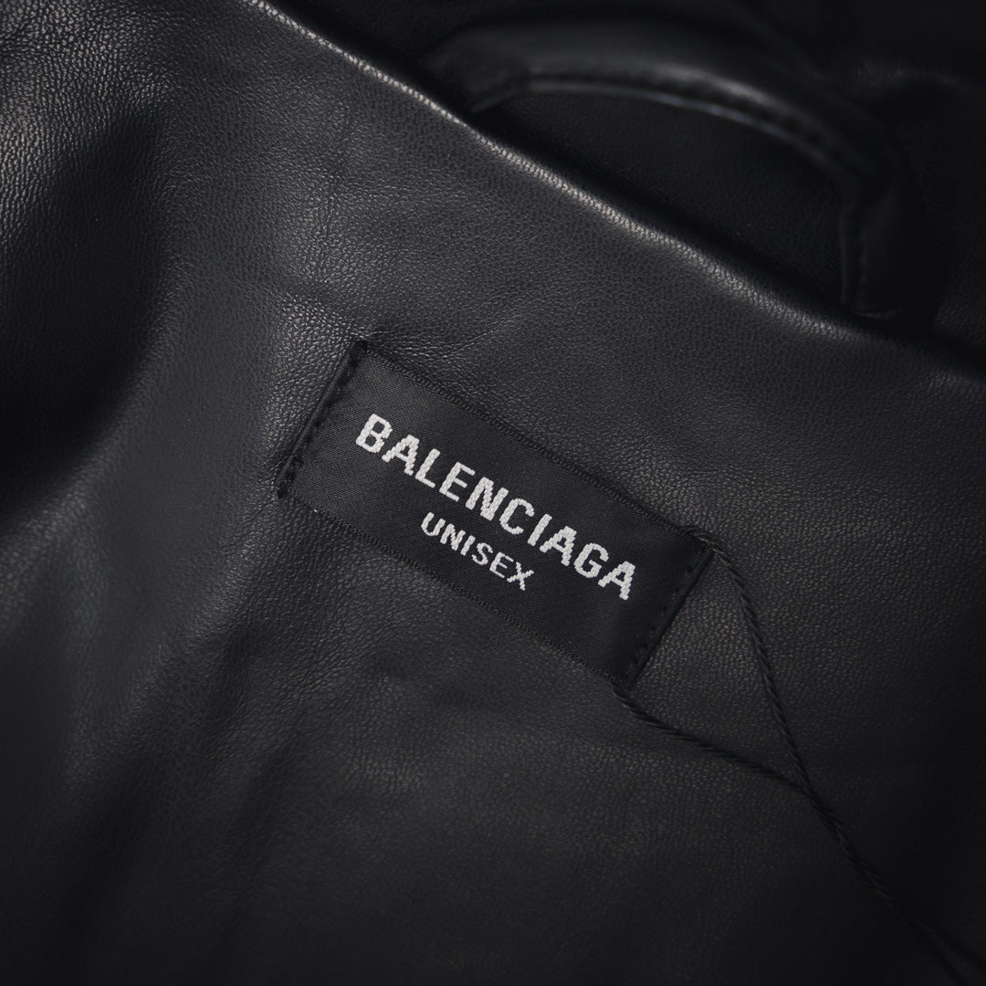 B Catwalk-Stil doppelseitige Lederjacke