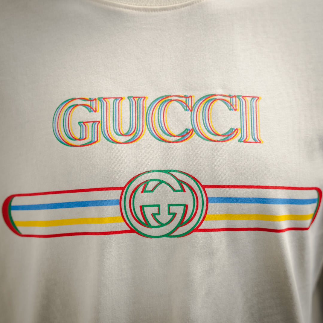 G 2025ss Bedrucktes T-Shirt mit doppeltem Bild-Logo
