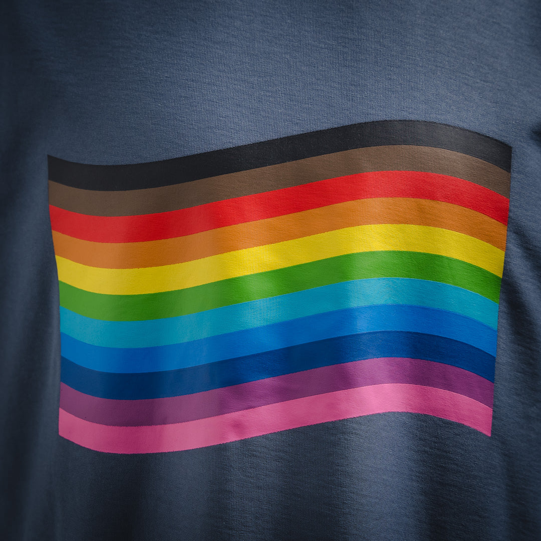B Rainbow flag printed T-shirt