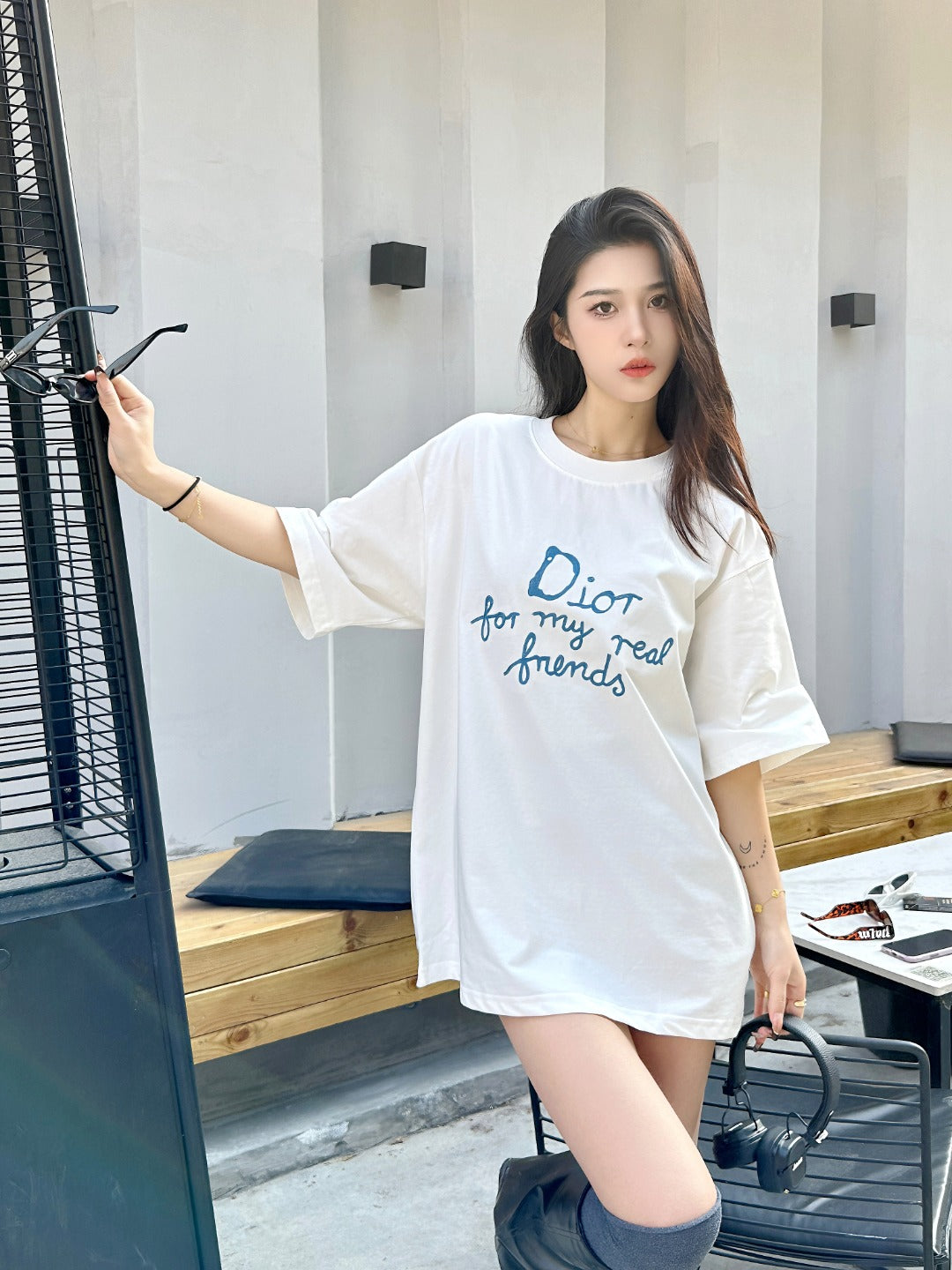 D And Hylton Gesticktes T-Shirt