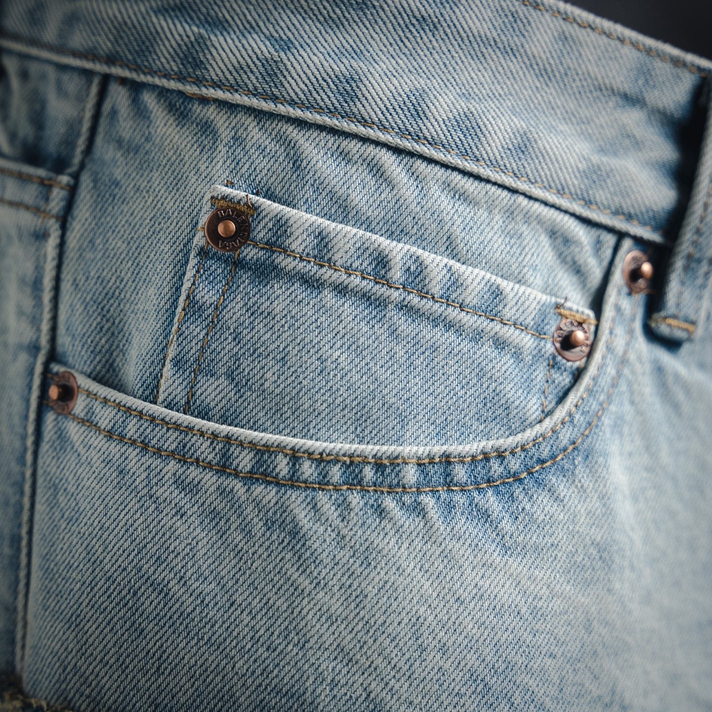 B 2025ss washed patchwork jeans
