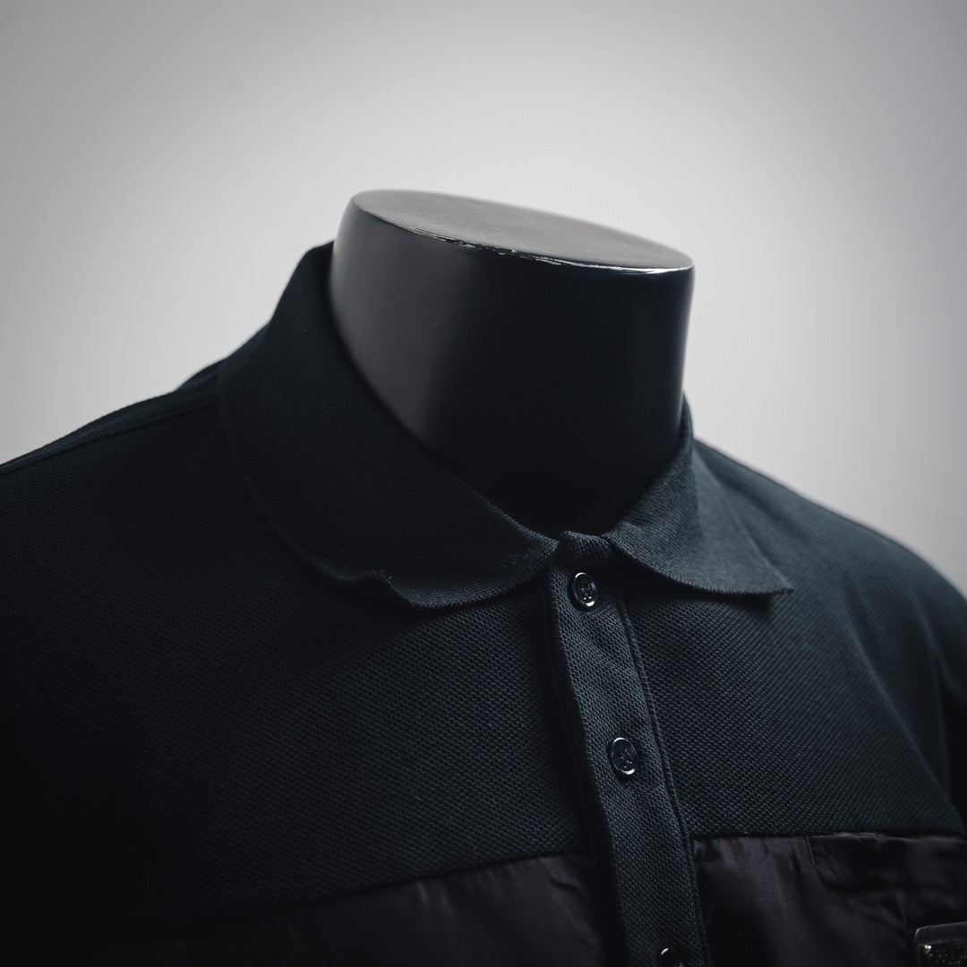 P patchwork polo shirt