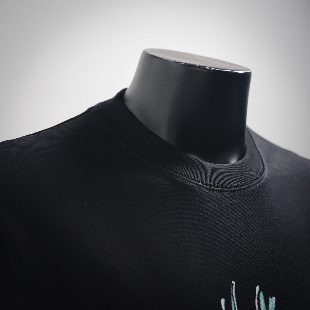 B Hand-painted letter printed T-shirt