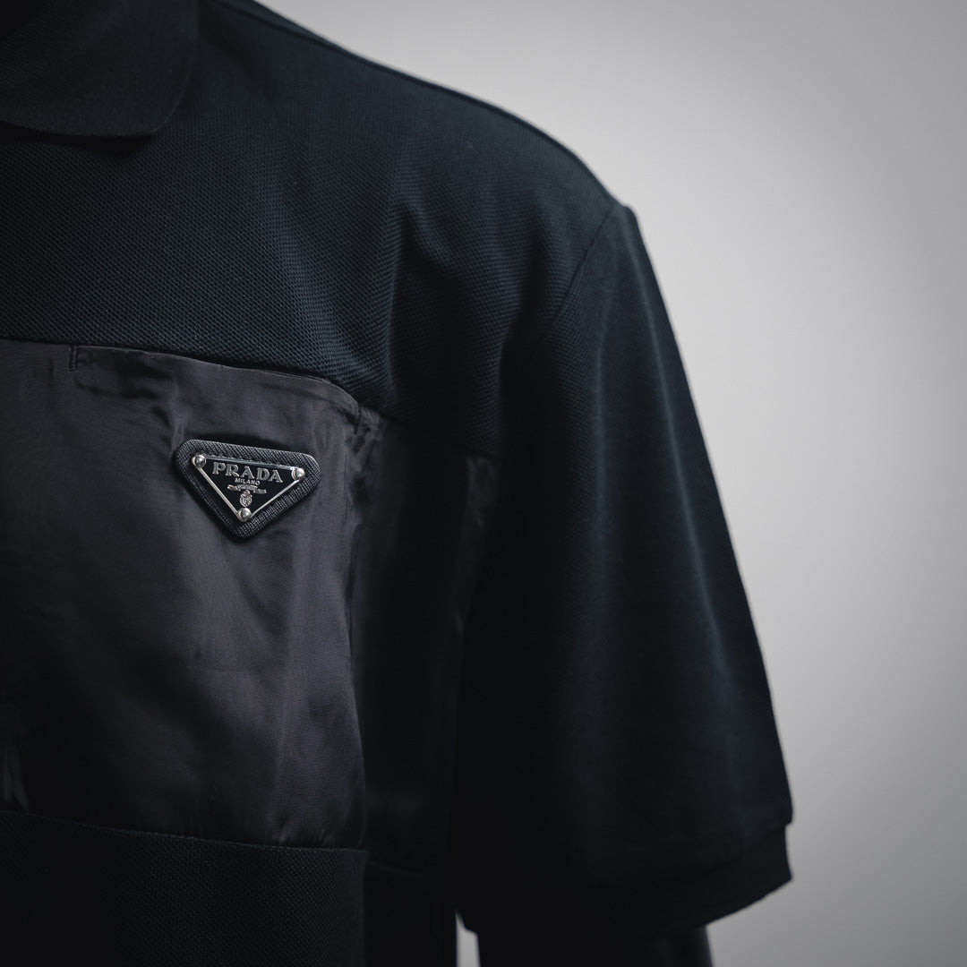 P patchwork polo shirt