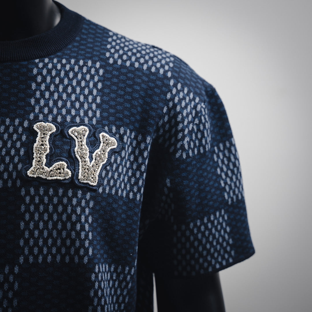 1V 2025ss new Pharrell chessboard T-shirt