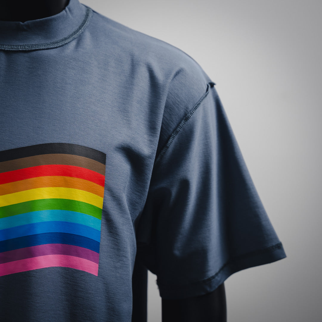 B Rainbow flag printed T-shirt