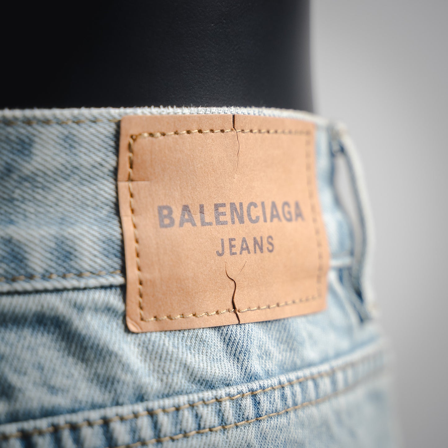 B 2025ss washed patchwork jeans