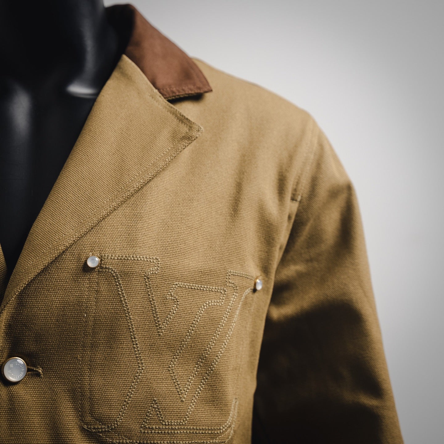 L 24FW Anzug-Stil Leinwandjacke