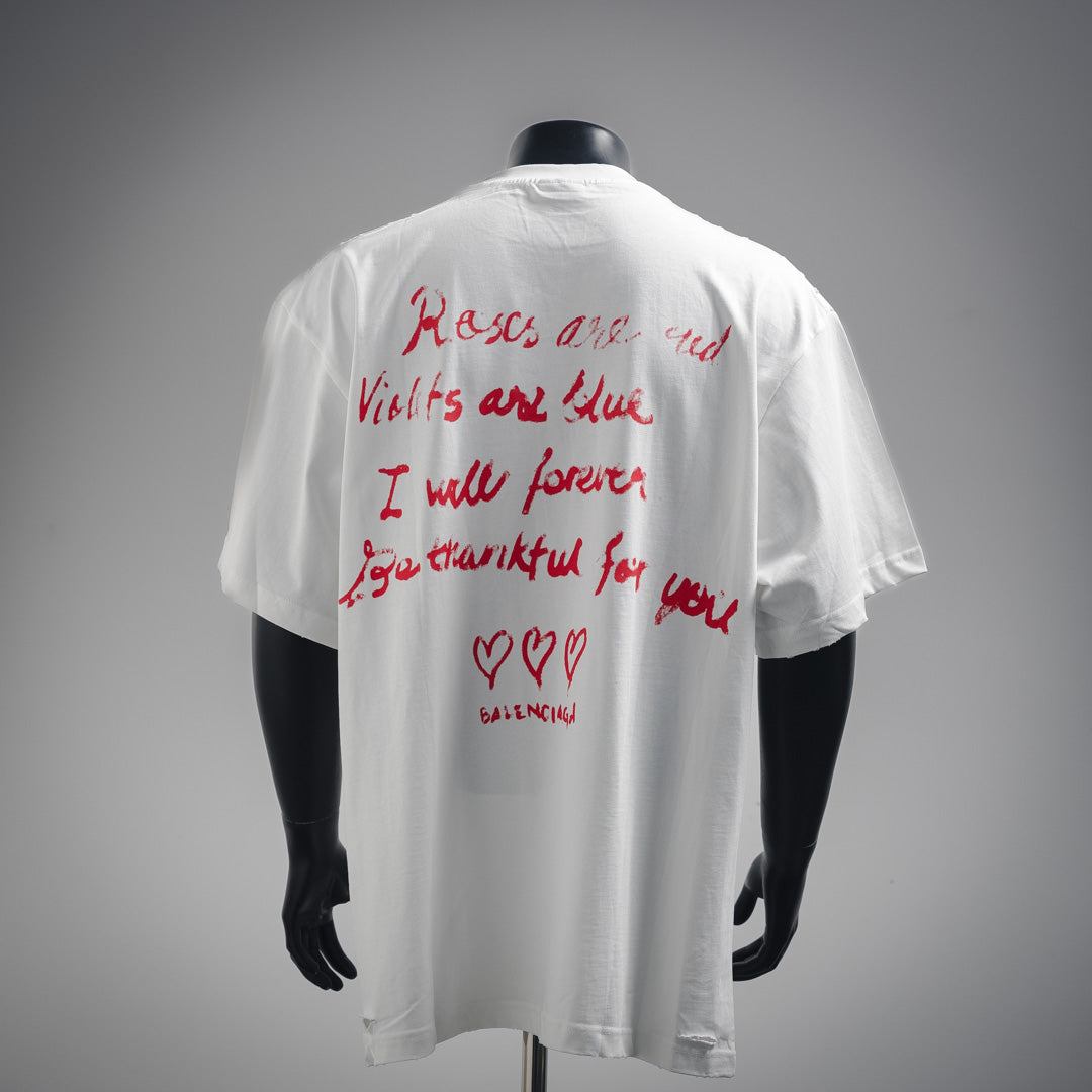 B 2025ss new love graffiti T-shirt