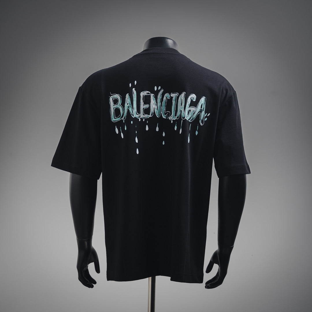 B Hand-painted letter printed T-shirt