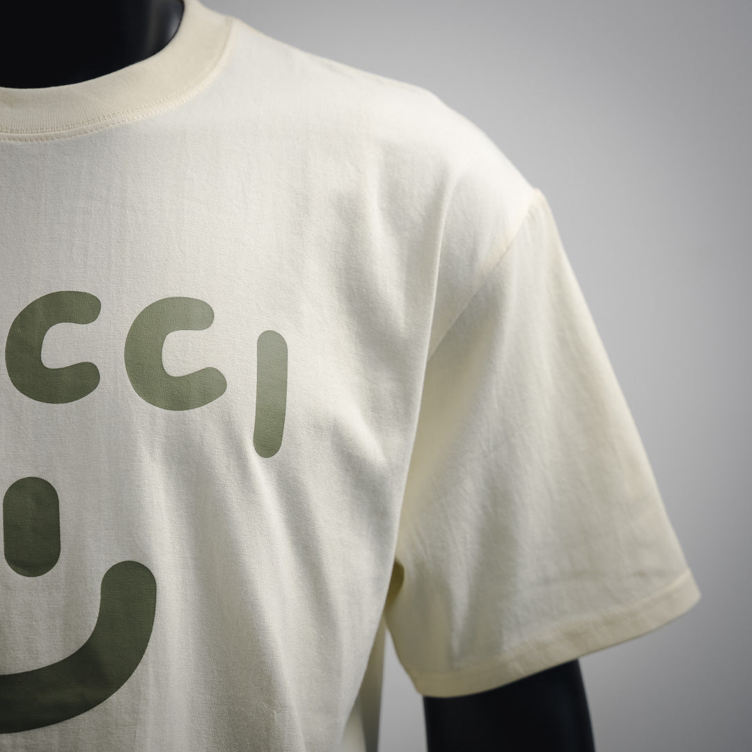 G Smiley Gesicht bedrucktes T-Shirt