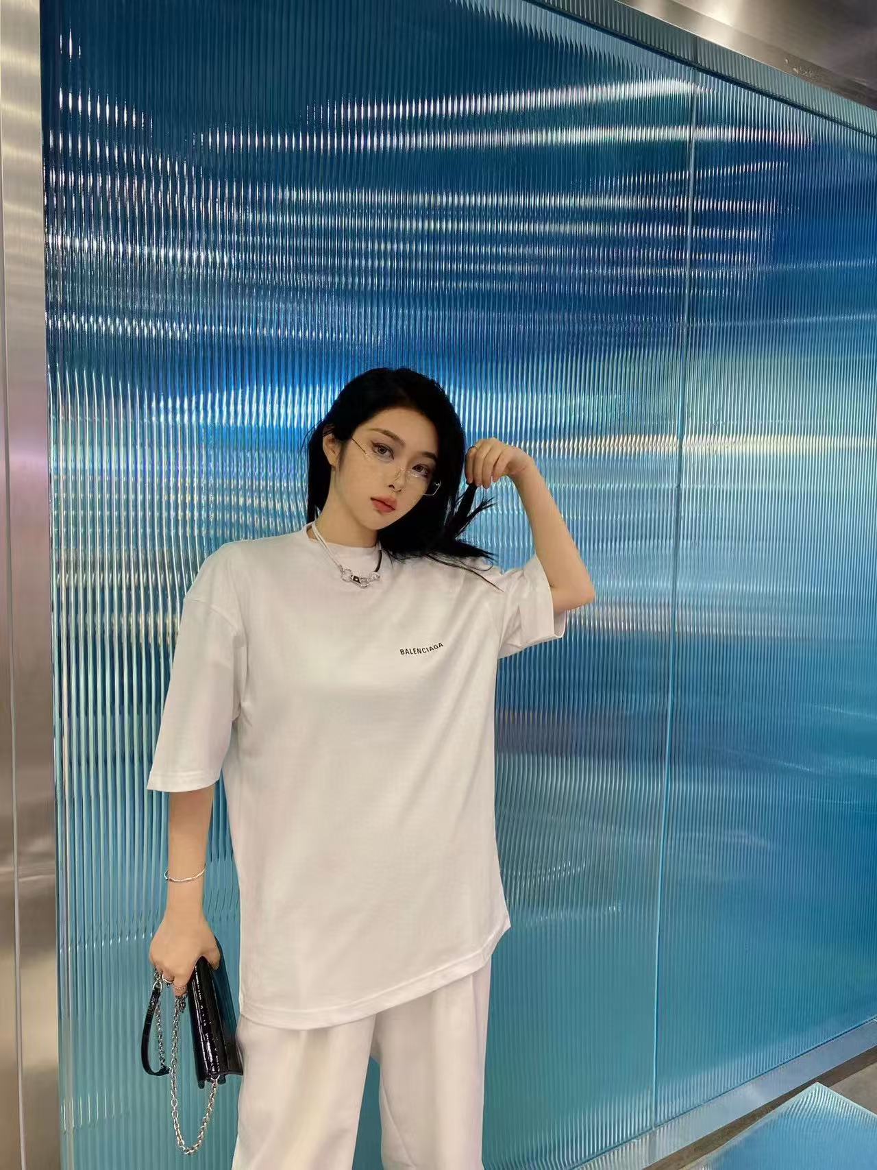B 24ss letter logo printed T-shirt