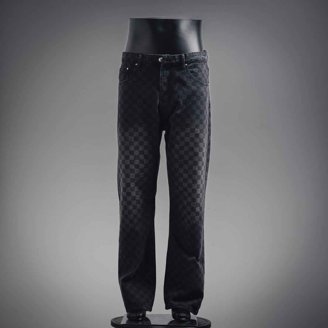 1V 24FW Gradient Checkerboard Jeans set