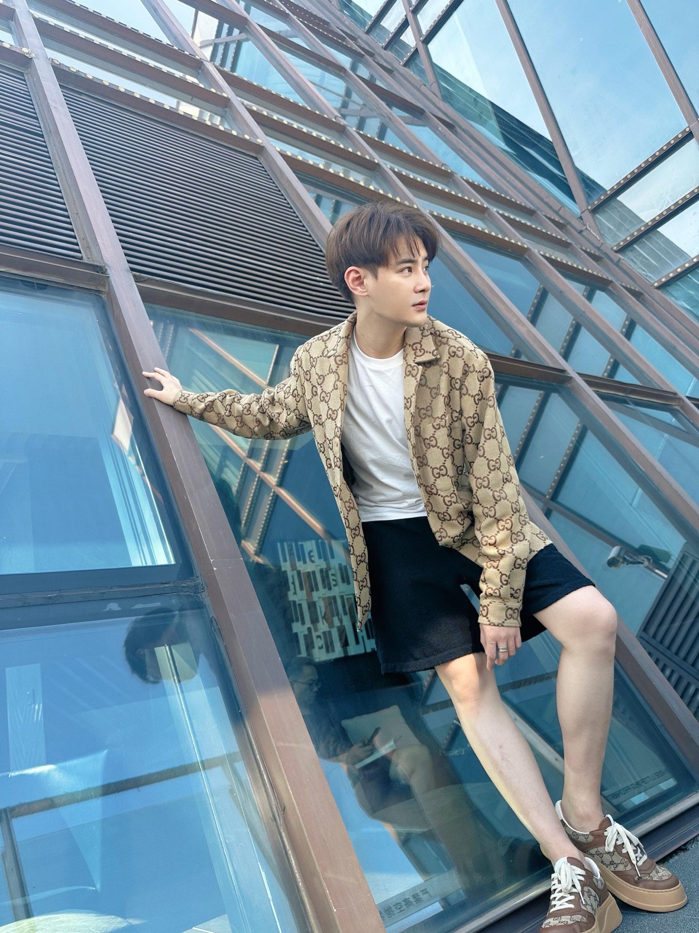 G 25ss Hidden Jacquard Lapel Cardigan Jacket