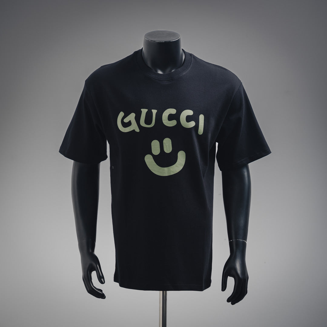 G Smiley Gesicht bedrucktes T-Shirt