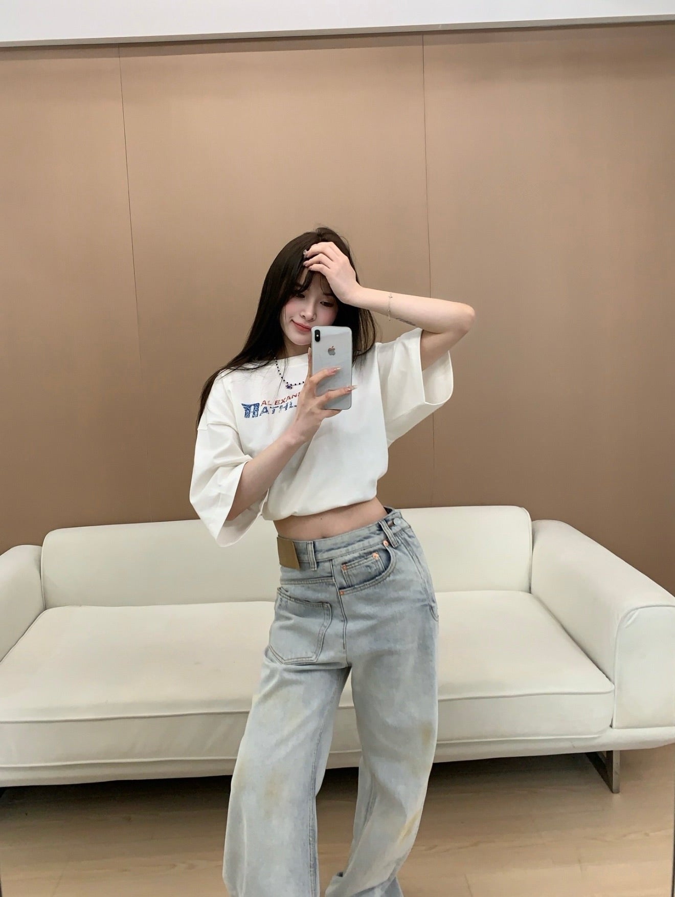Al 2025SS Destruction Letter Print T-shirt
