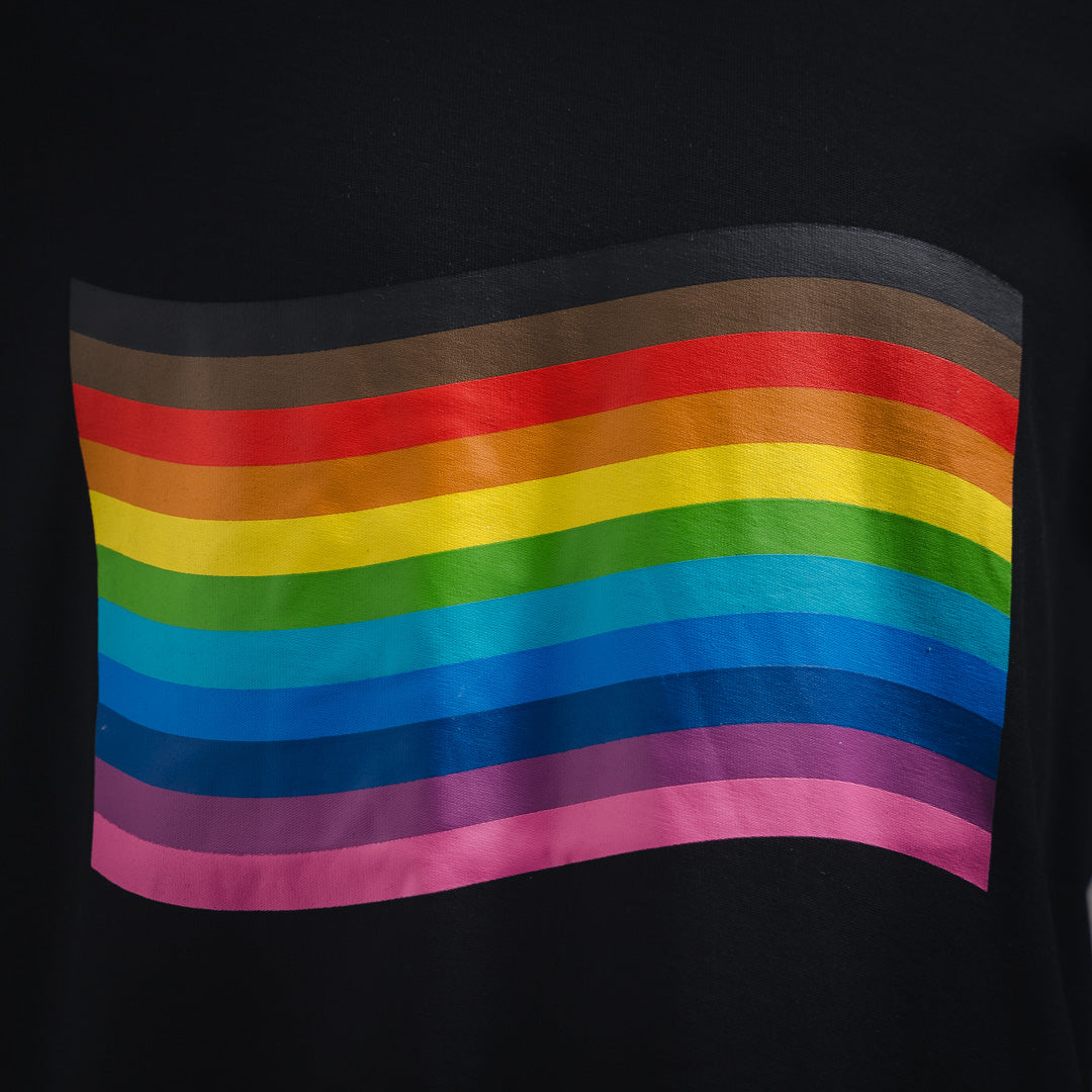 B Rainbow flag printed T-shirt