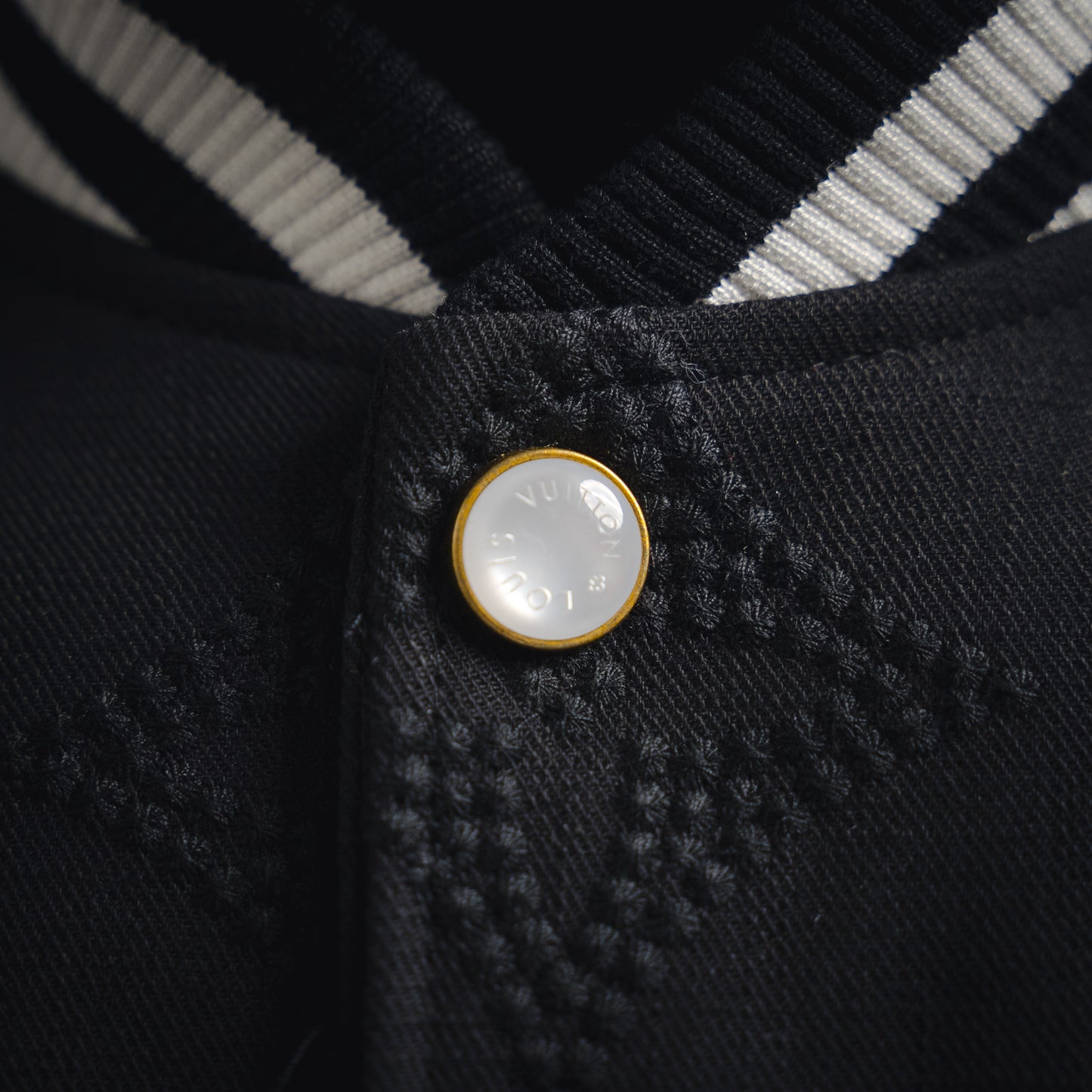 1V Pearl button baseball jacket