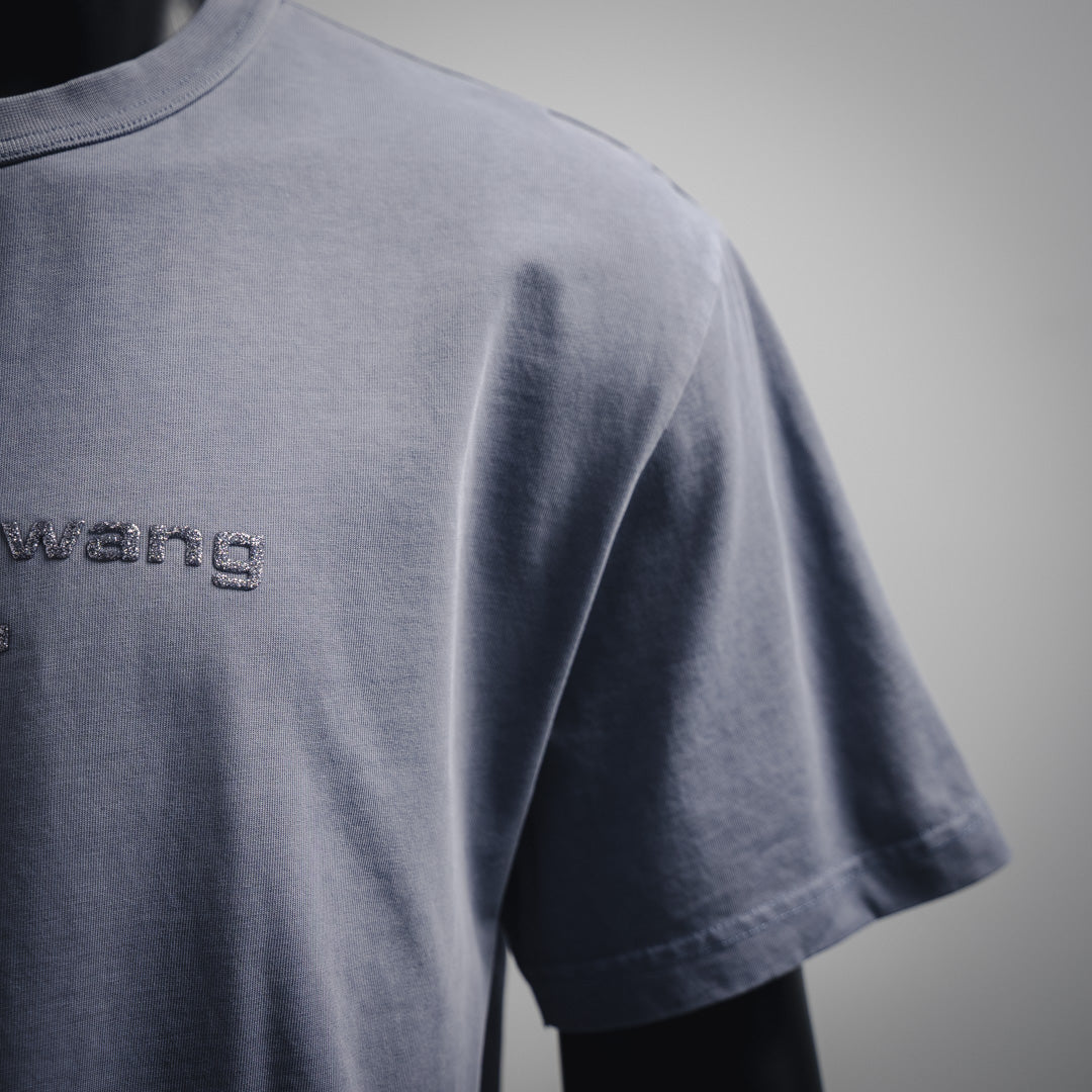 Al 2025SS Glitter letter embossed T-shirt