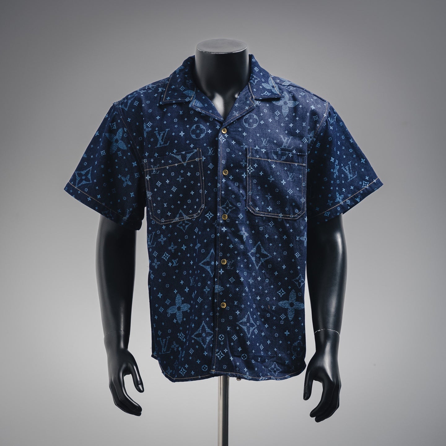 1V 2025 Printed Short-Sleeved Denim Shirt set