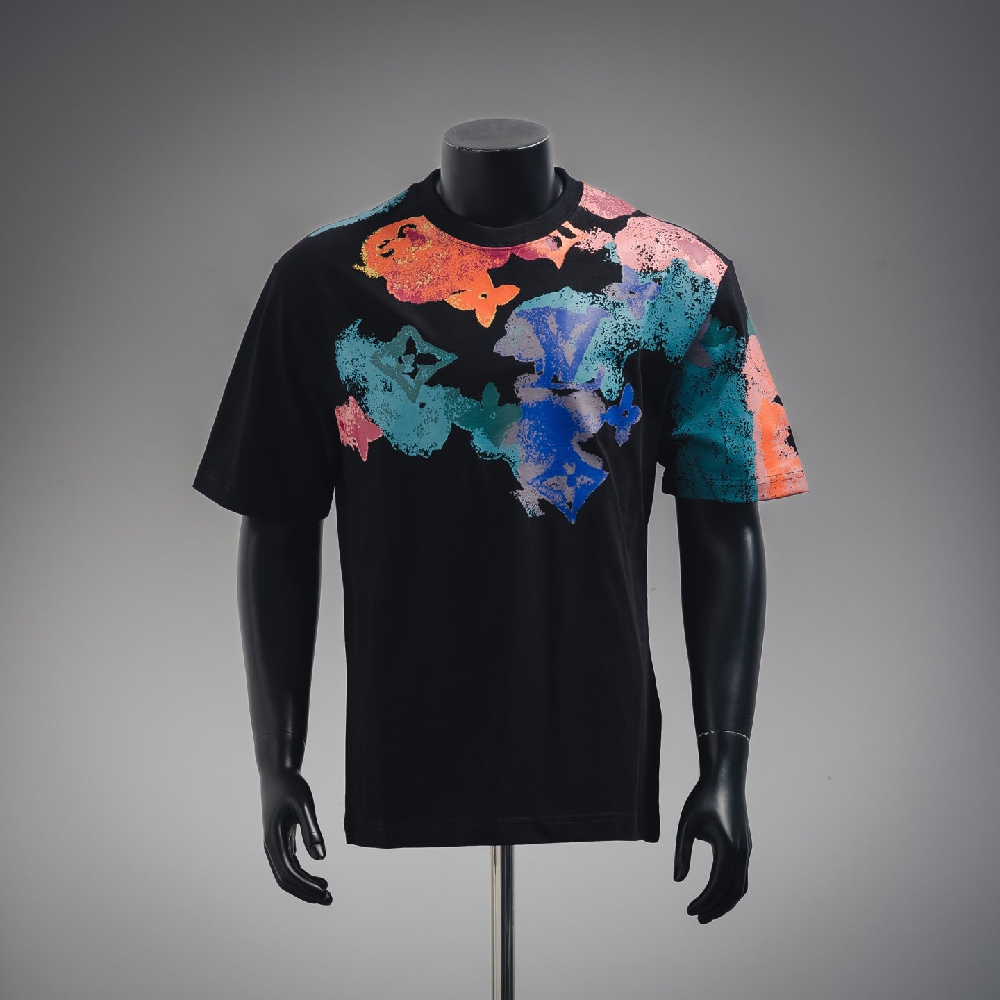 1V 2025ss Colorful ink pattern T-shirt