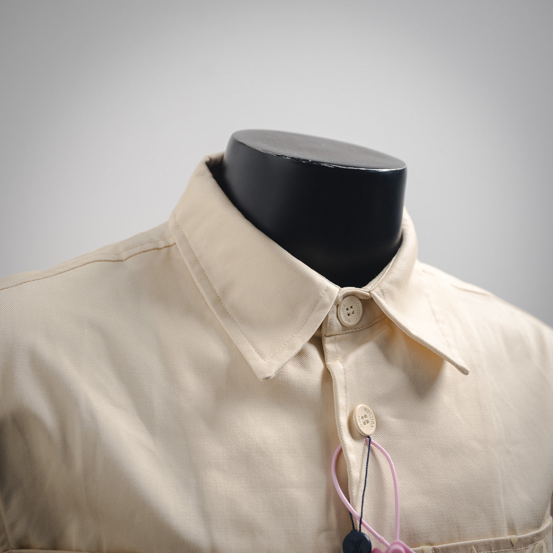 1V Black flocked patchwork shirt Set
