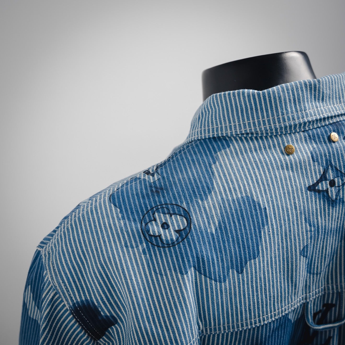 1V Ink pattern denim jacket