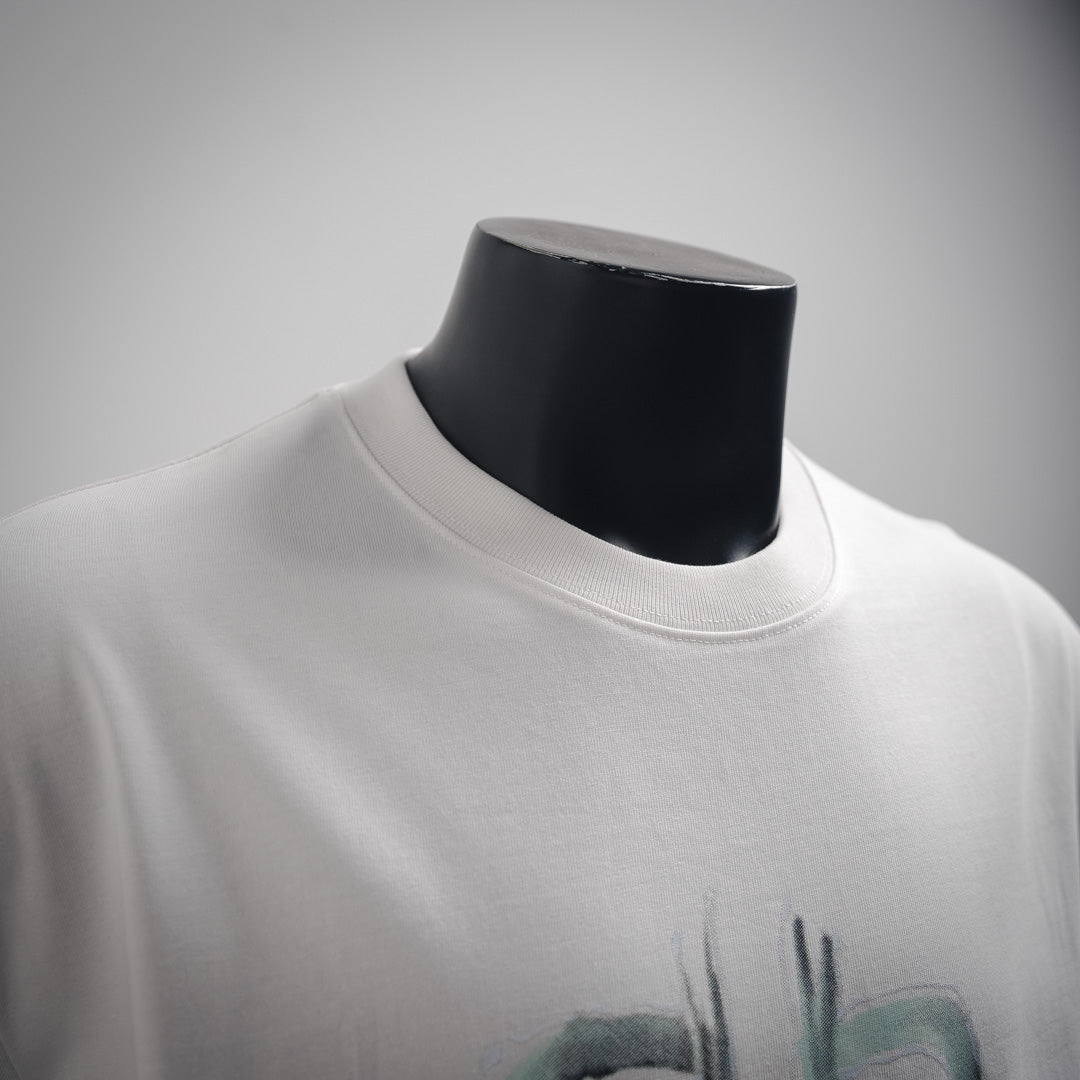 B Hand-painted letter printed T-shirt