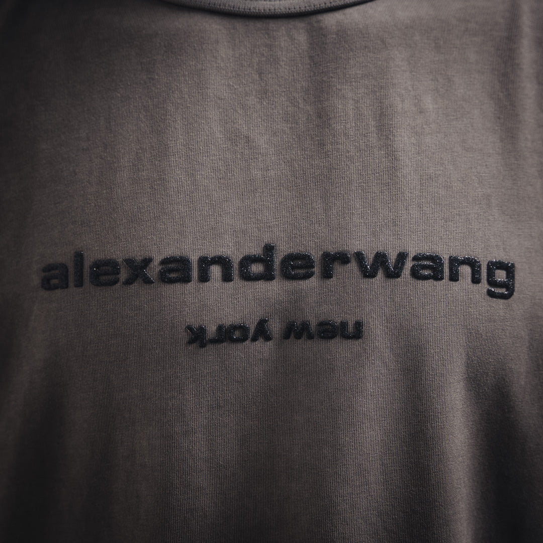 Al 2025SS Glitter letter embossed T-shirt
