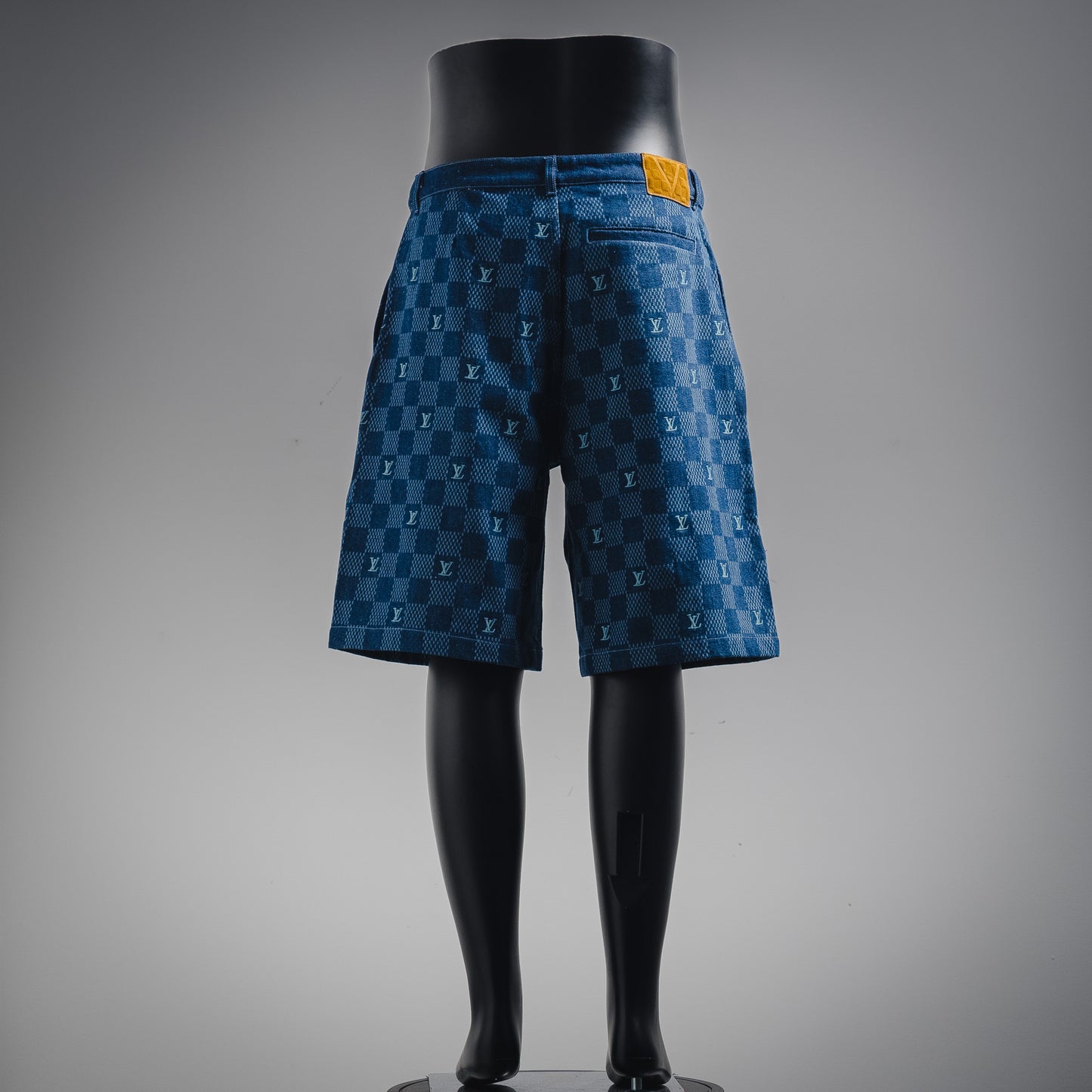 1V 2025 Embroidered Damier Denim Shorts