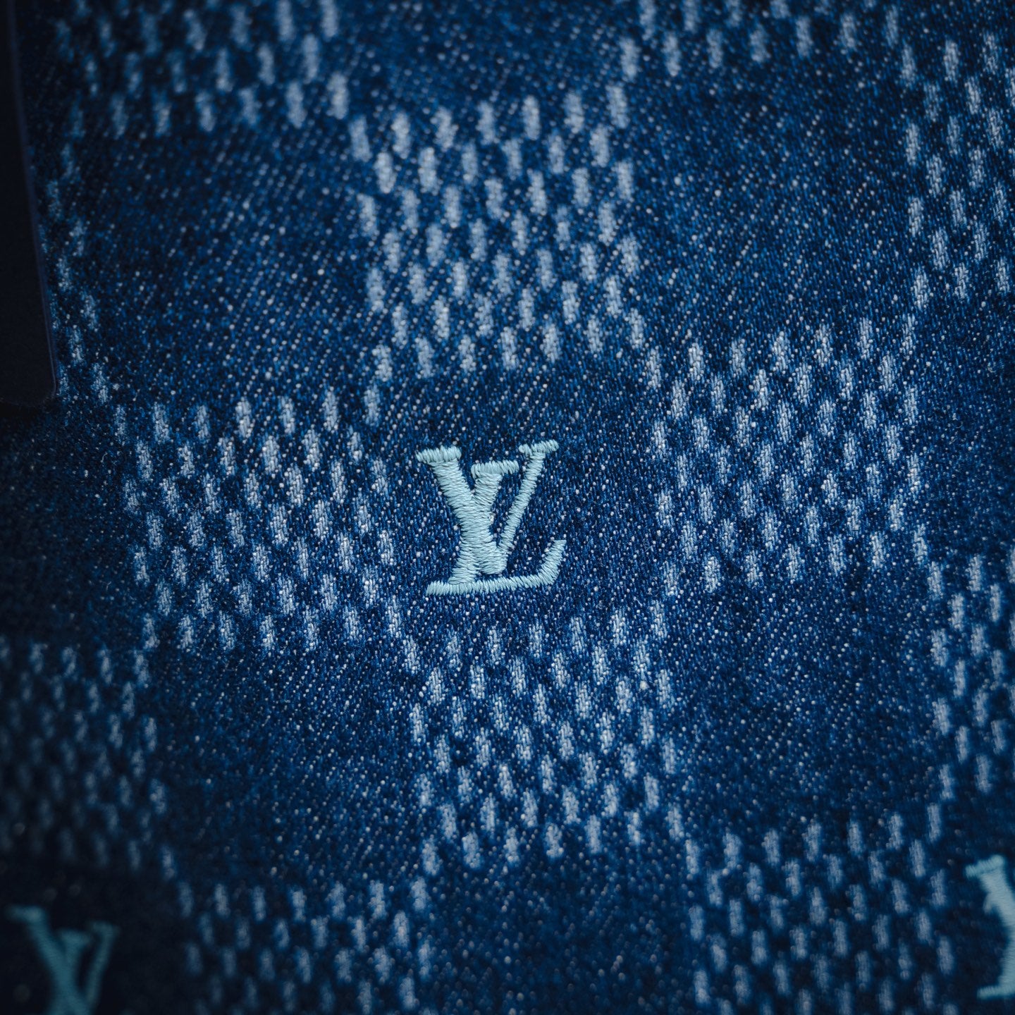 1V 2025 Embroidered Damier Denim Shorts