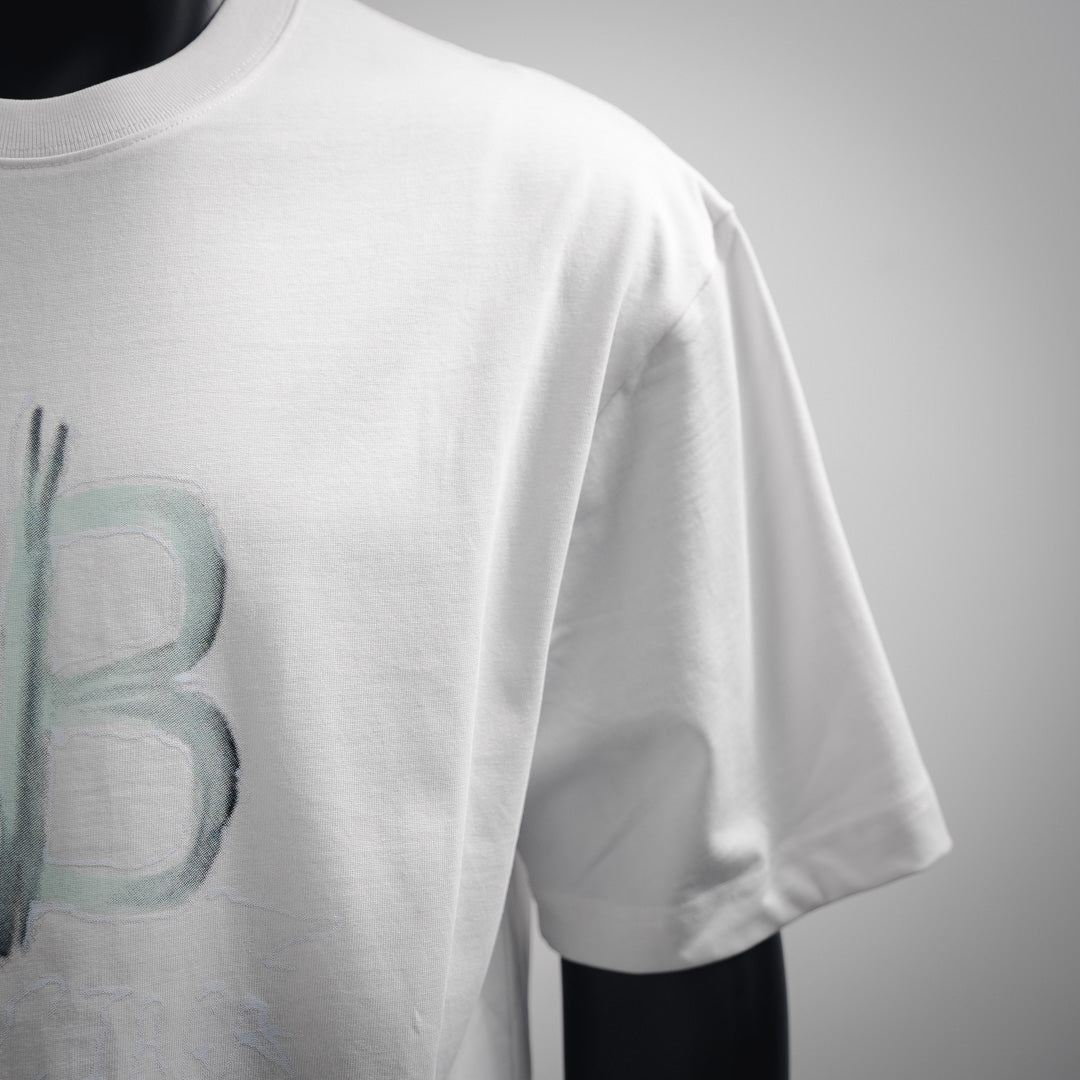B Hand-painted letter printed T-shirt