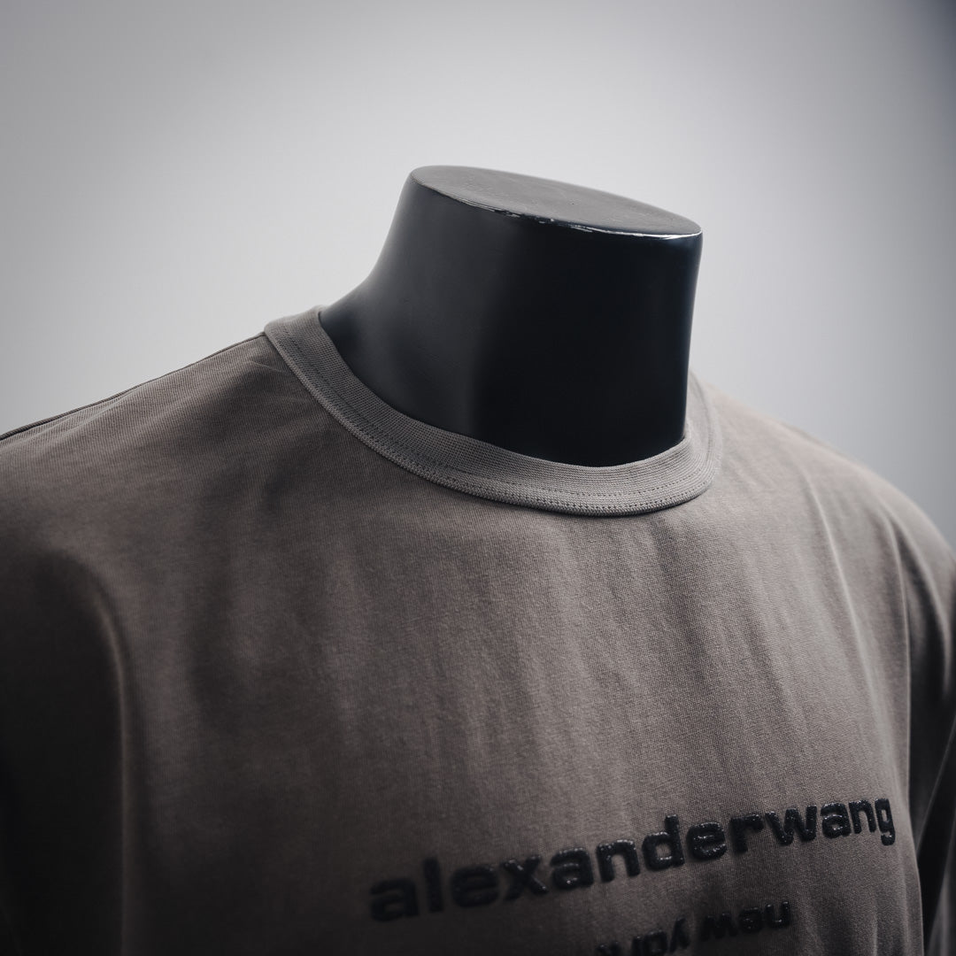 Al 2025SS Glitter letter embossed T-shirt