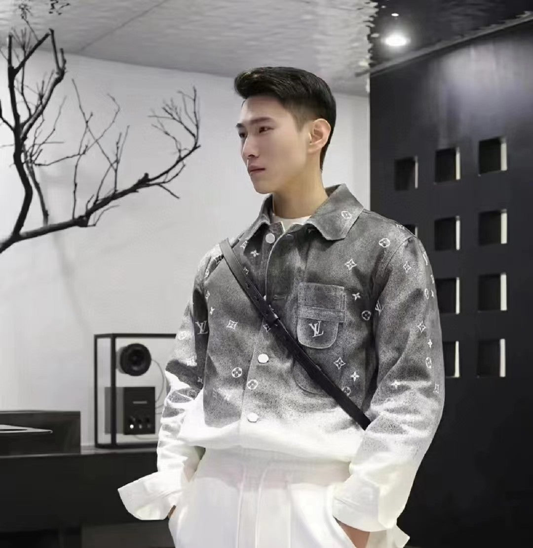 1V Gradient Starry Sky Denim Jacket