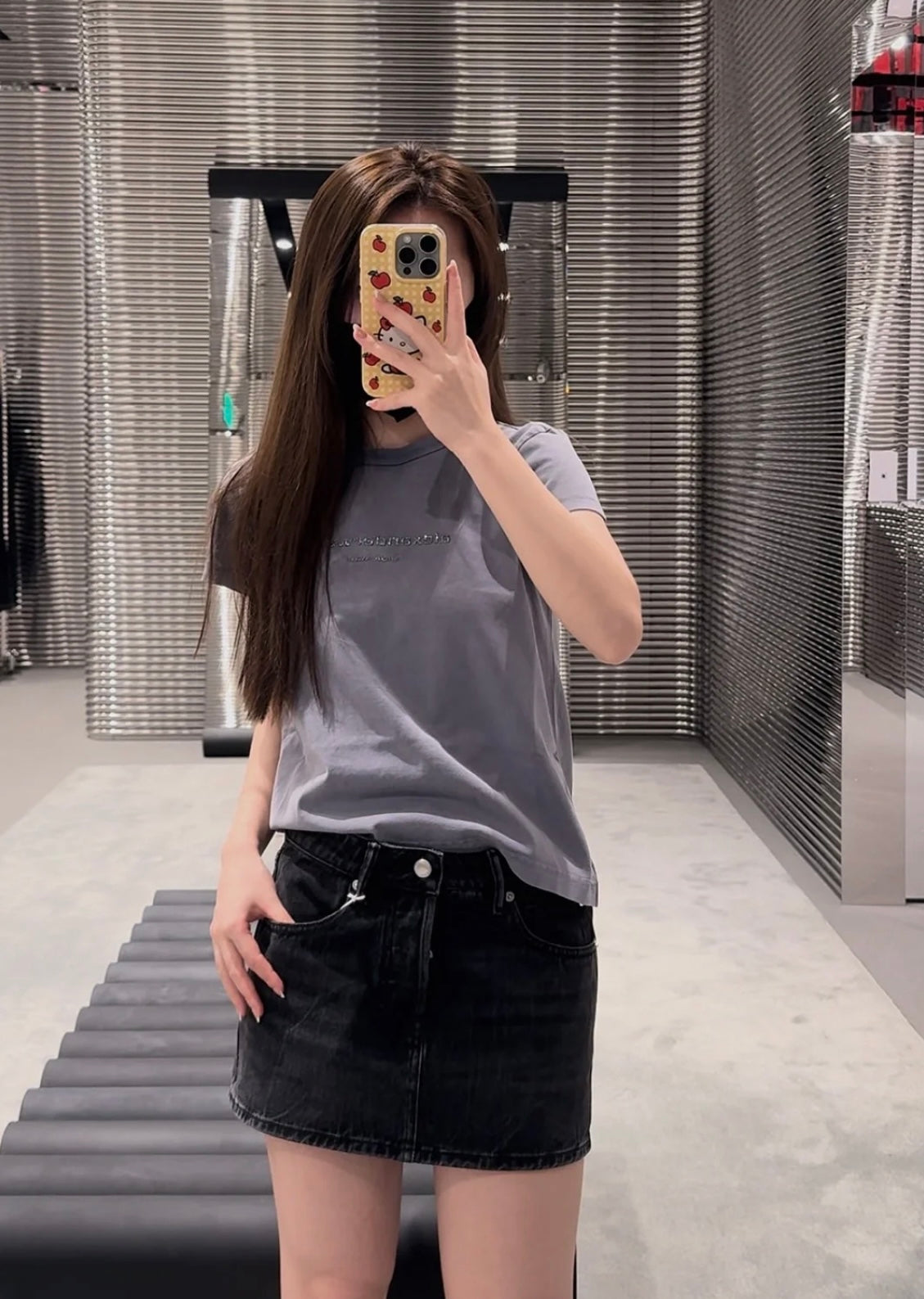 Al 2025SS Glitter letter embossed T-shirt