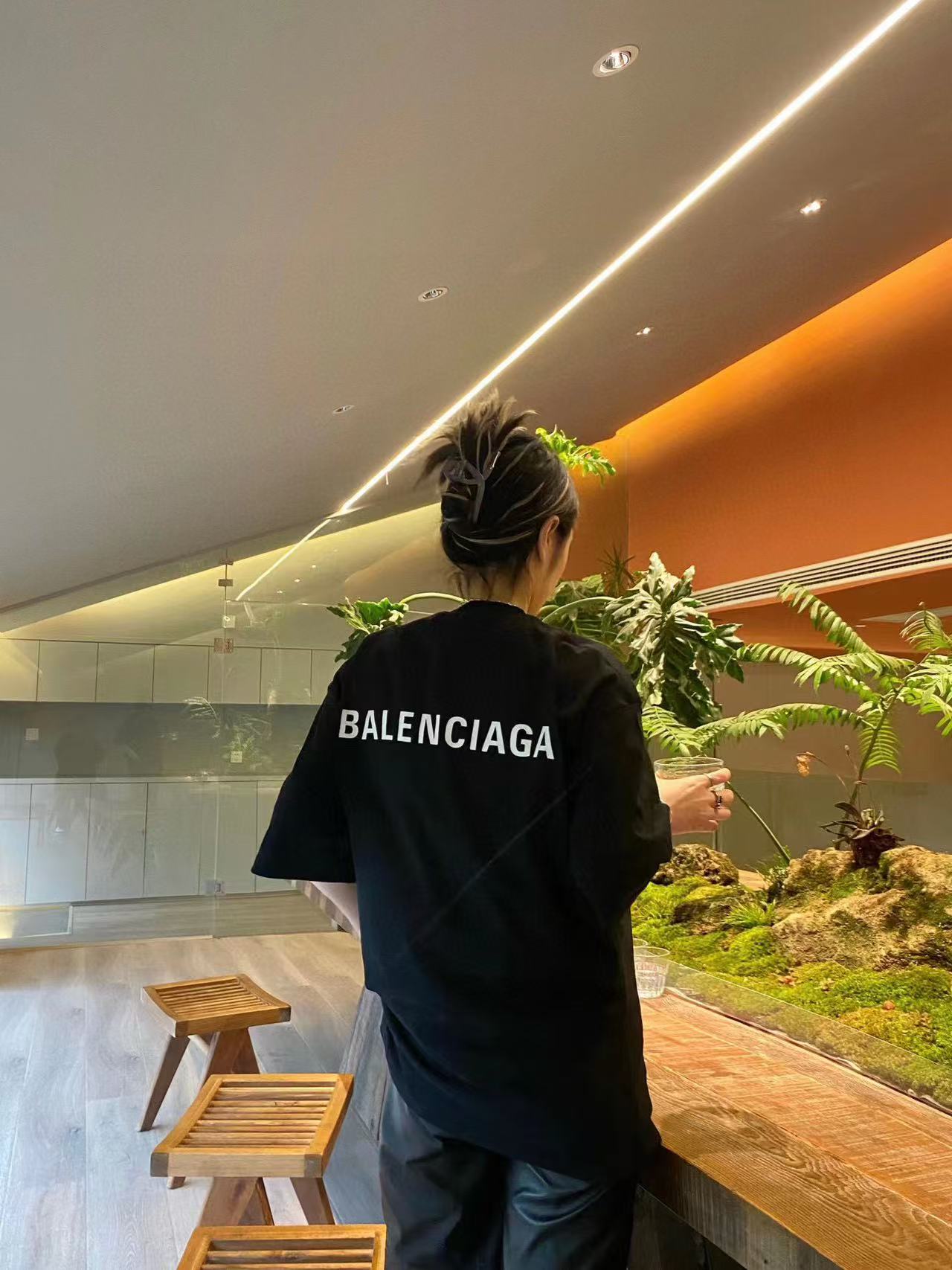 B 24ss letter logo printed T-shirt
