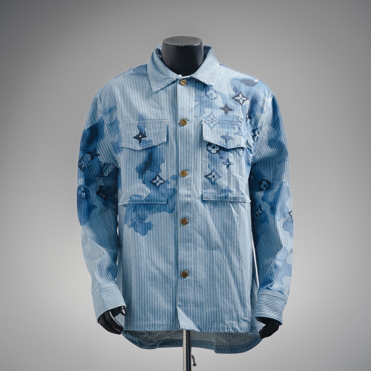 1V Ink pattern denim jacket