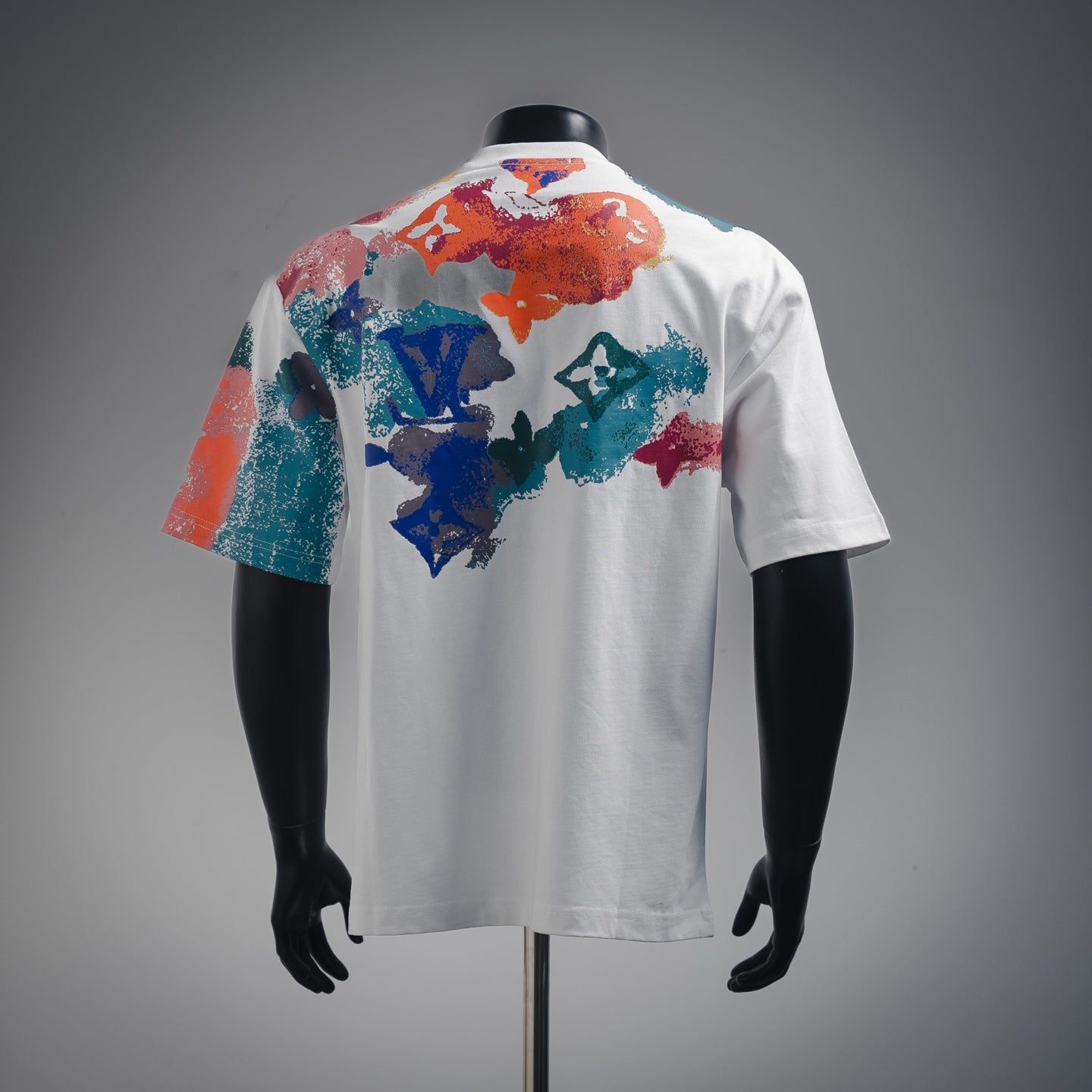 1V 2025ss Colorful ink pattern T-shirt
