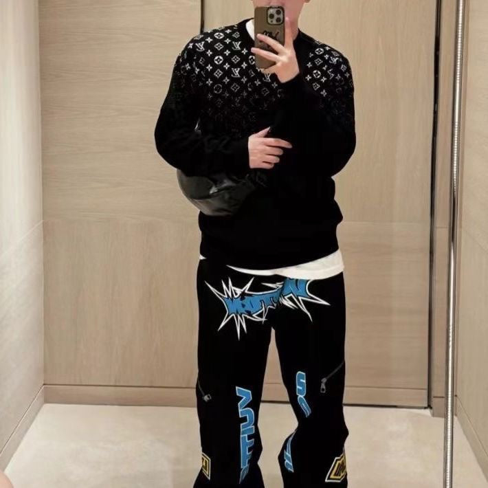 1V 24FW Starry Sky Gradient Round Neck Sweater