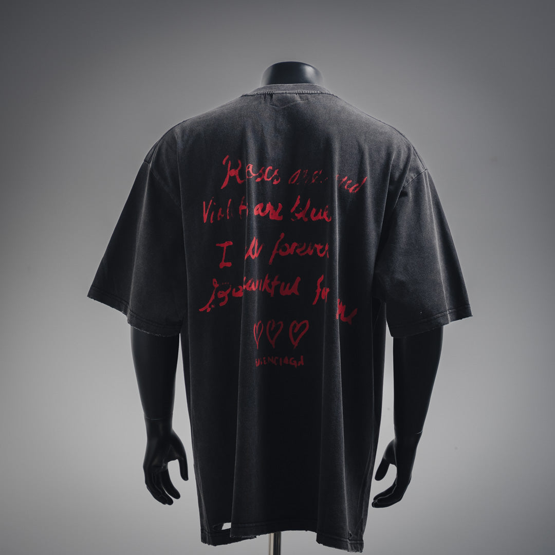 B 2025ss new love graffiti T-shirt