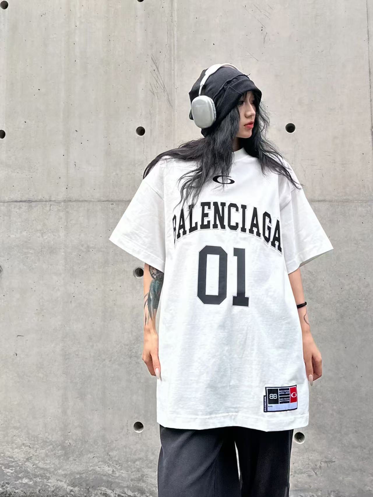 B 2025ss 01 jersey embroidered T-shirt