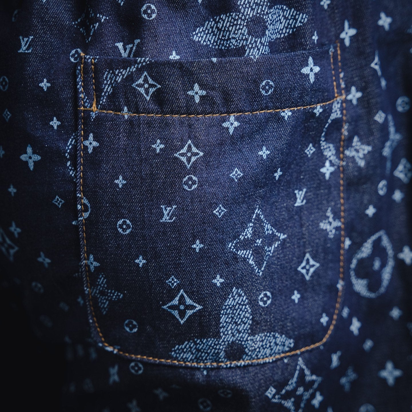 1V 2025 Print Denim Shorts